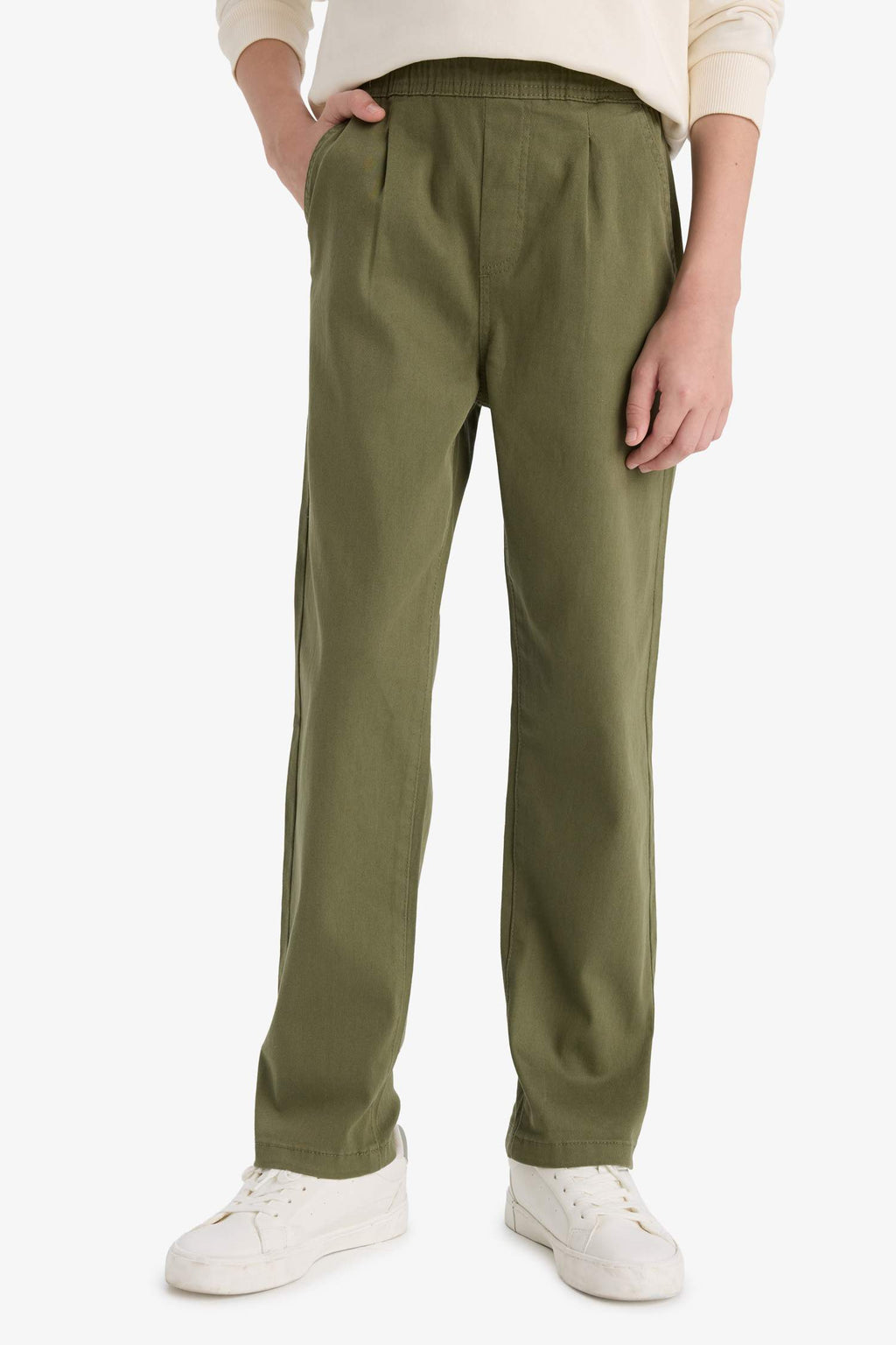 Boy Regular Fit Straight Leg Gabardine Trousers