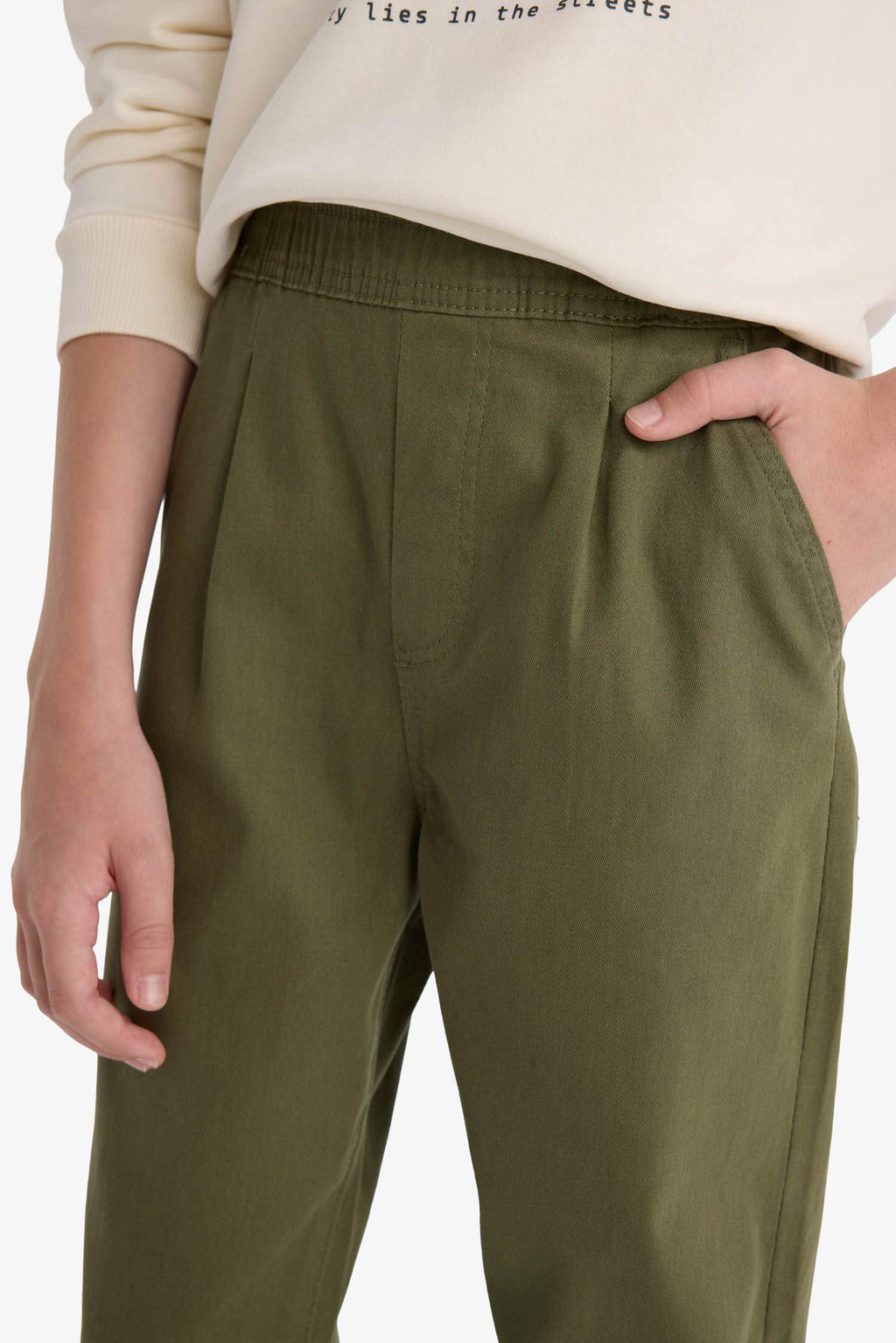 Boy Regular Fit Straight Leg Gabardine Trousers
