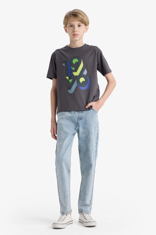 Boys Crew Neck Printed Short Sleeve T-Shirt Main Image