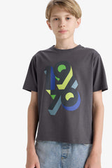 Boys Crew Neck Printed Short Sleeve T-Shirt