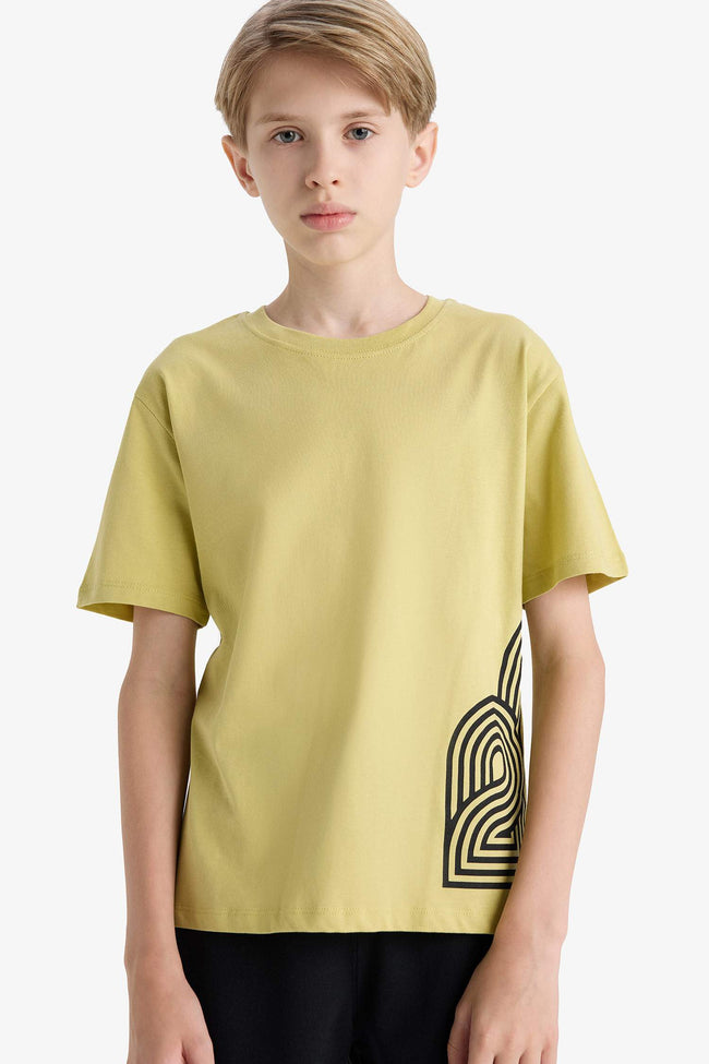 Boys Crew Neck Printed Short Sleeve T-Shirt Hover Image
