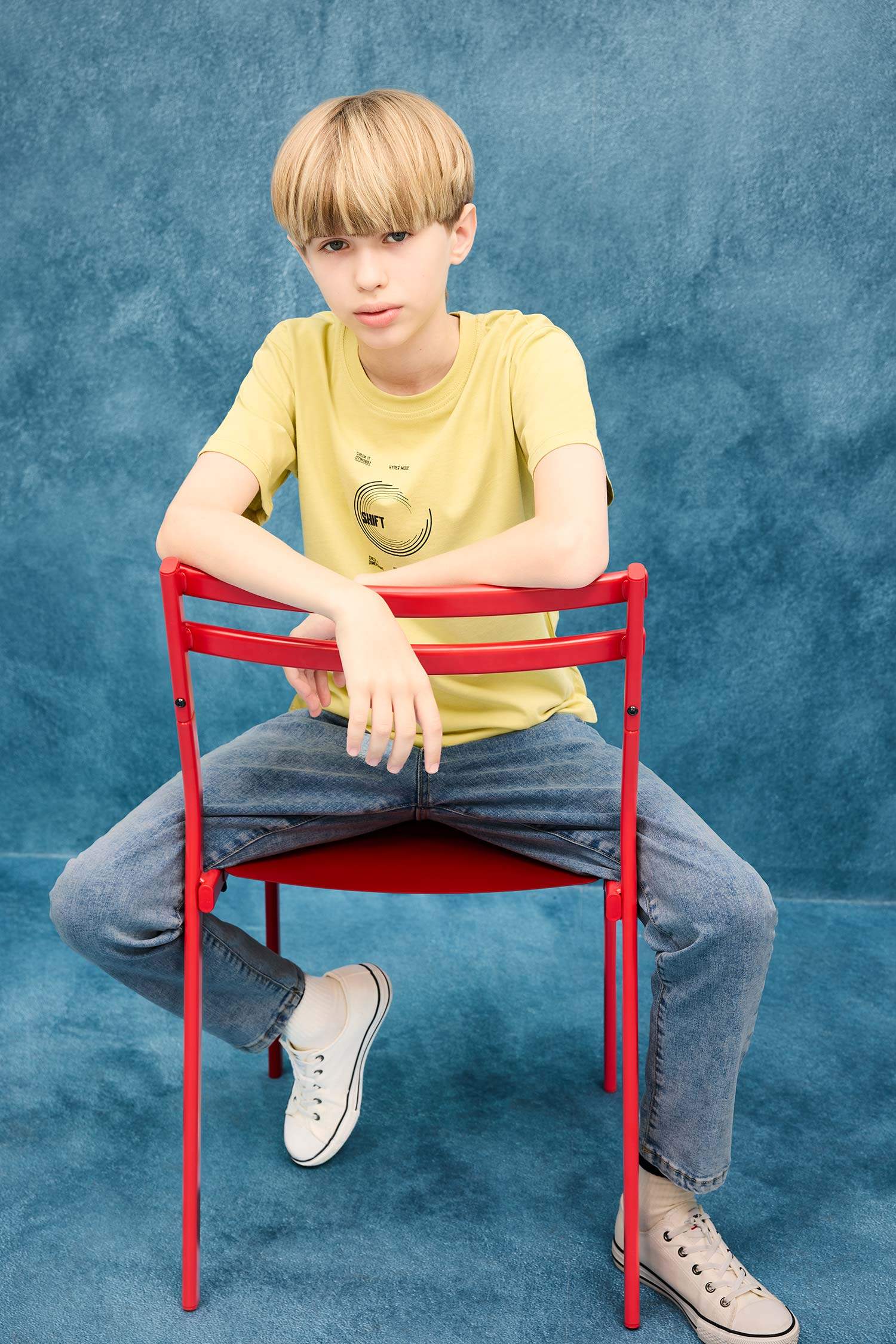 Boys Crew Neck Back Printed Short Sleeve T-Shirt