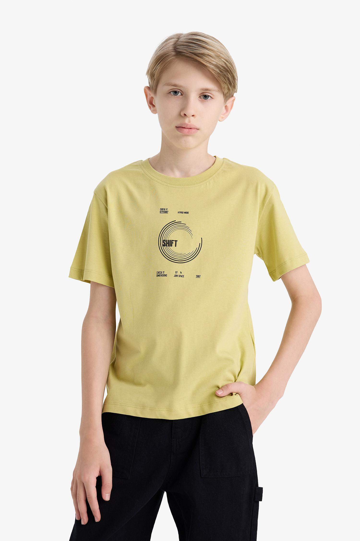 Boys Crew Neck Back Printed Short Sleeve T-Shirt