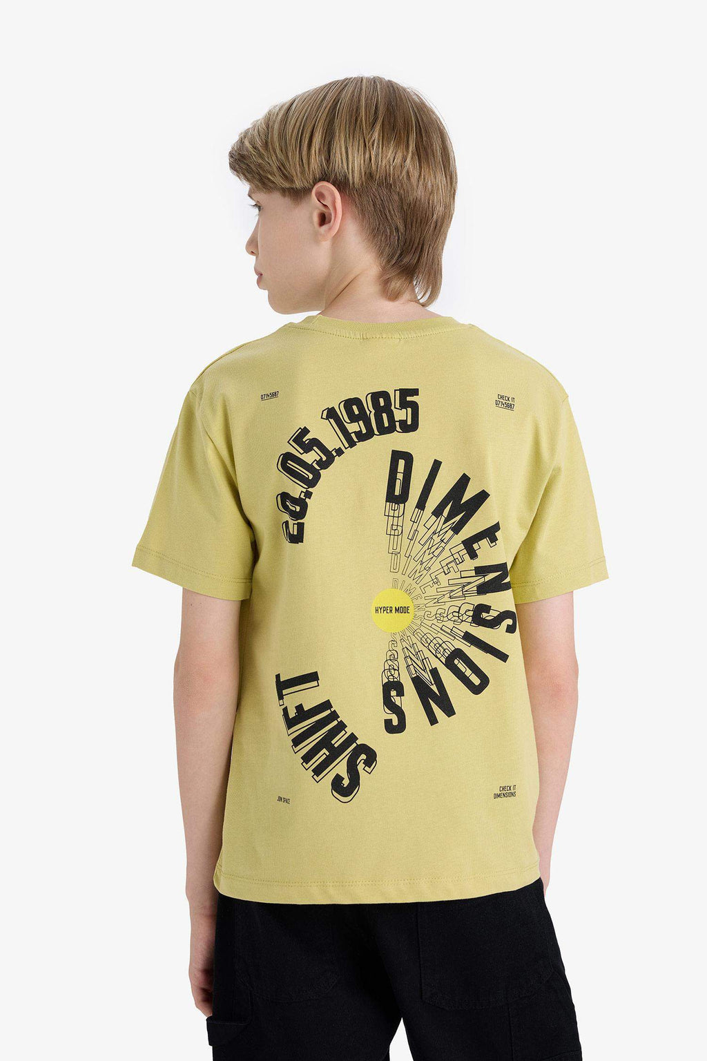 Boys Crew Neck Back Printed Short Sleeve T-Shirt