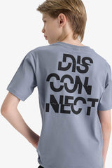 Boys Crew Neck Back Printed Short Sleeve T-Shirt