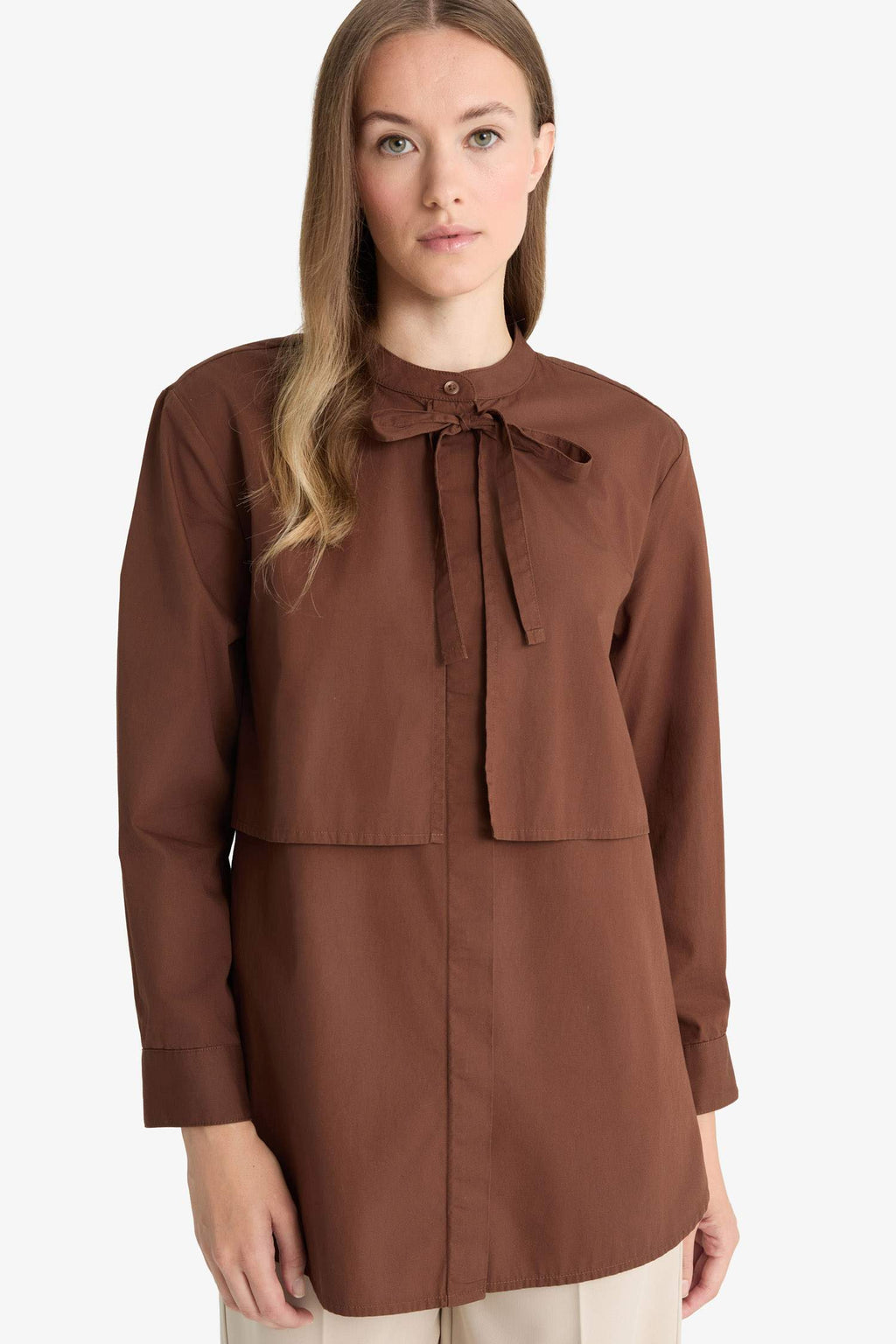 Relax Fit Poplin Long Sleeve Tunic