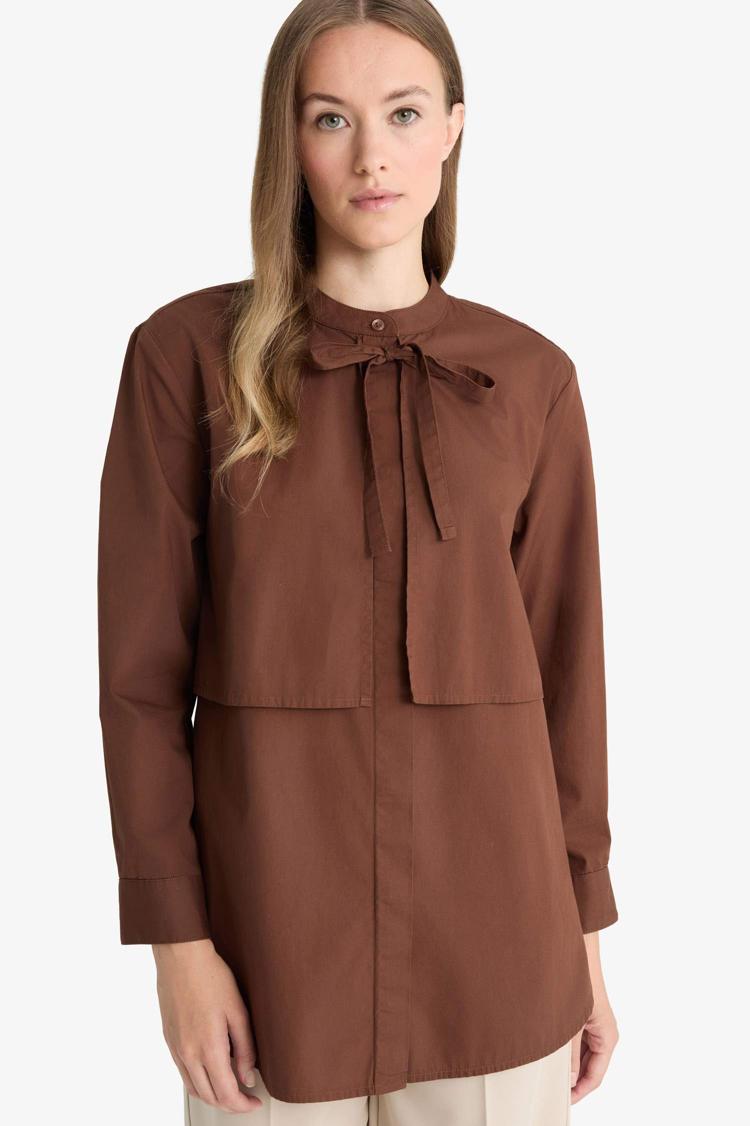 Relax Fit Poplin Long Sleeve Tunic