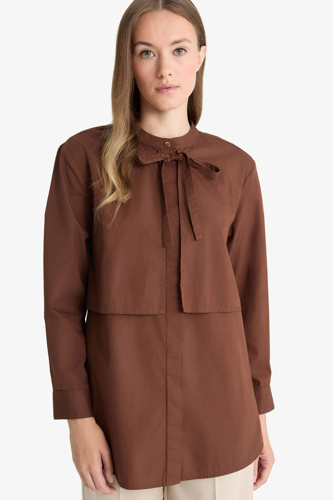 Relax Fit Poplin Long Sleeve Tunic Hover Image