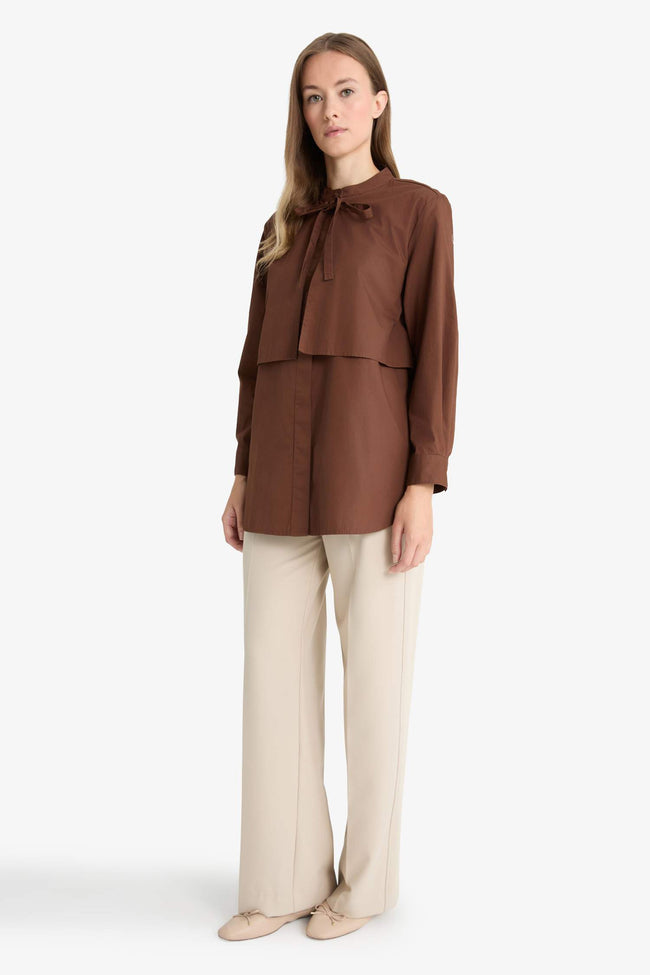 Relax Fit Poplin Long Sleeve Tunic Main Image