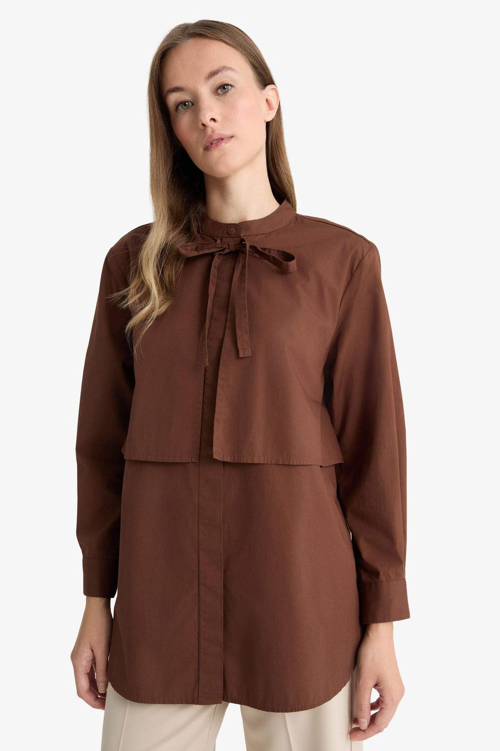 Relax Fit Poplin Long Sleeve Tunic