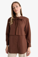 Relax Fit Poplin Long Sleeve Tunic