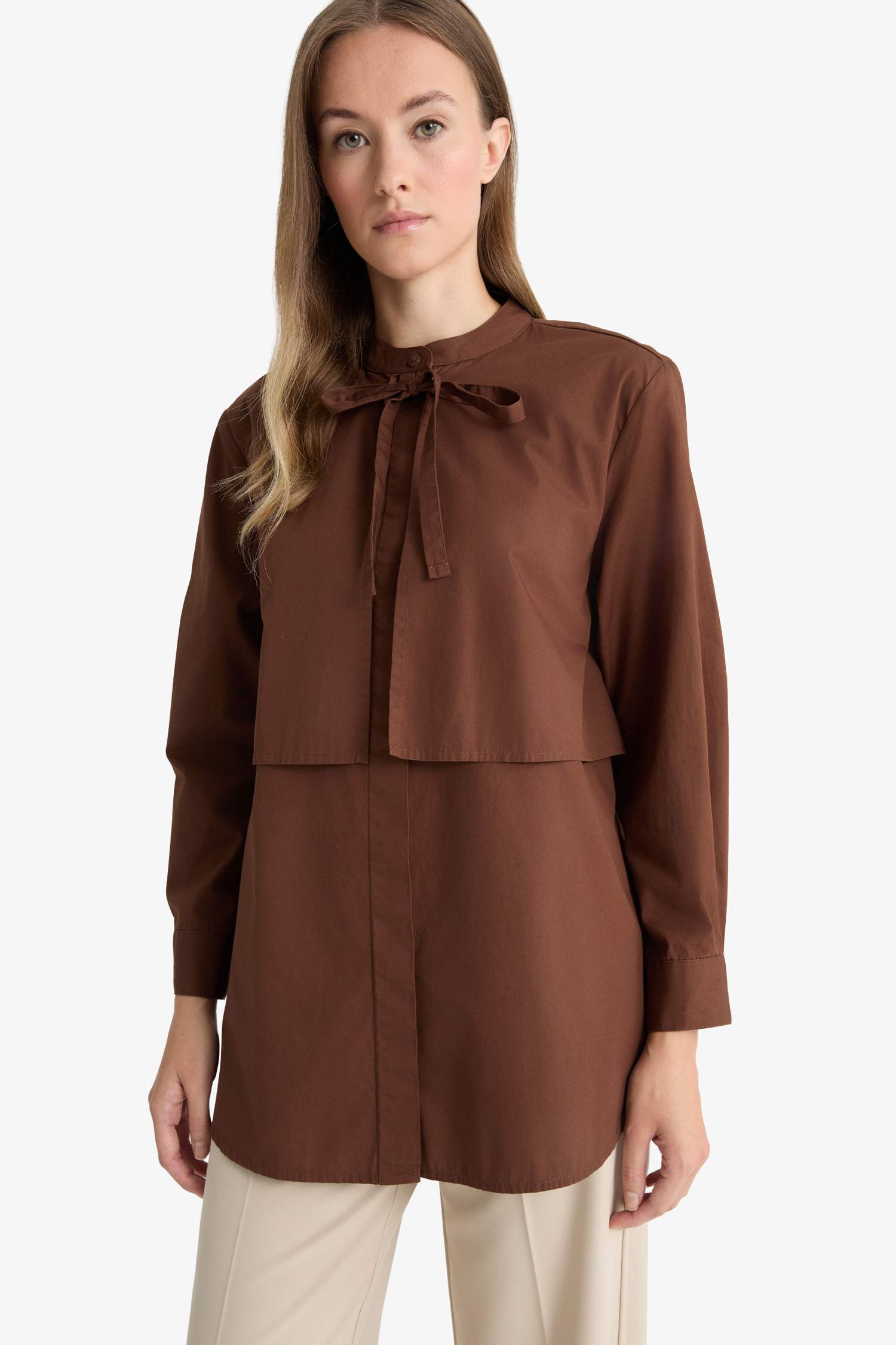 Relax Fit Poplin Long Sleeve Tunic