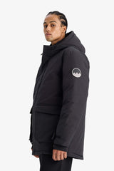 Water-repellent, regular fit, hooded, zip-up, windproof parka jacket.