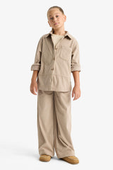 Girls' Wide Leg Pants with Elastic Waistband