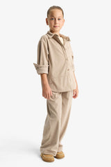 Girls' Wide Leg Pants with Elastic Waistband