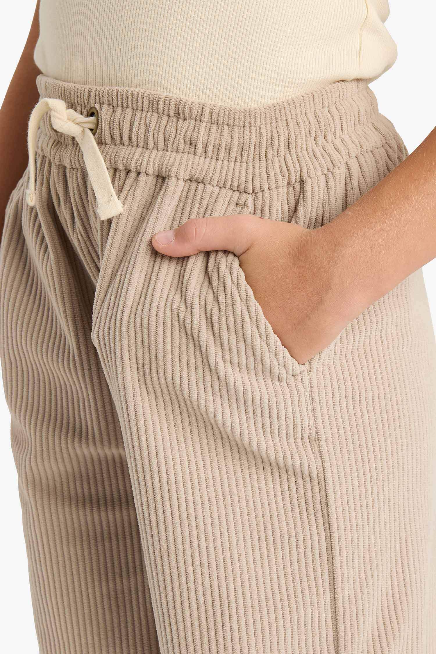 Girls' Wide Leg Pants with Elastic Waistband