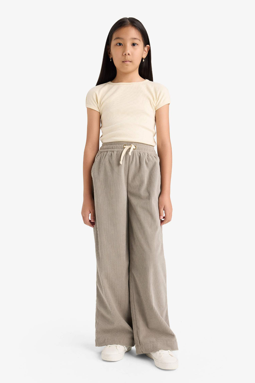 Girls' Wide Leg Pants with Elastic Waistband