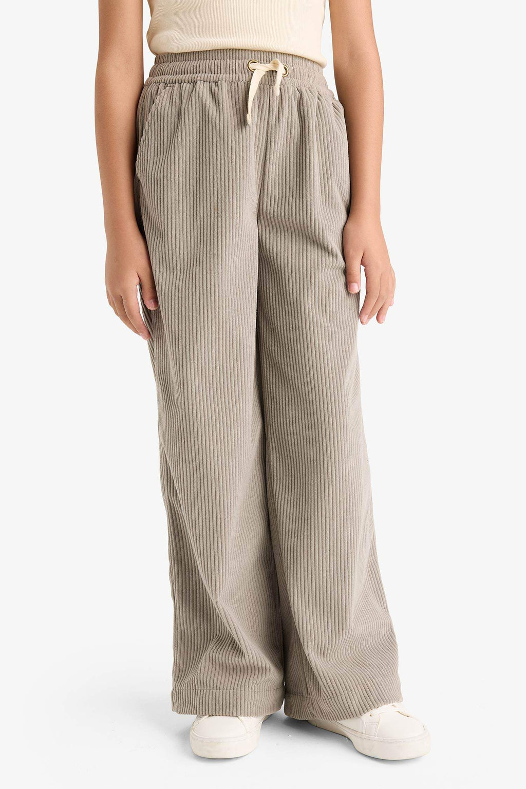 Girls' Wide Leg Pants with Elastic Waistband