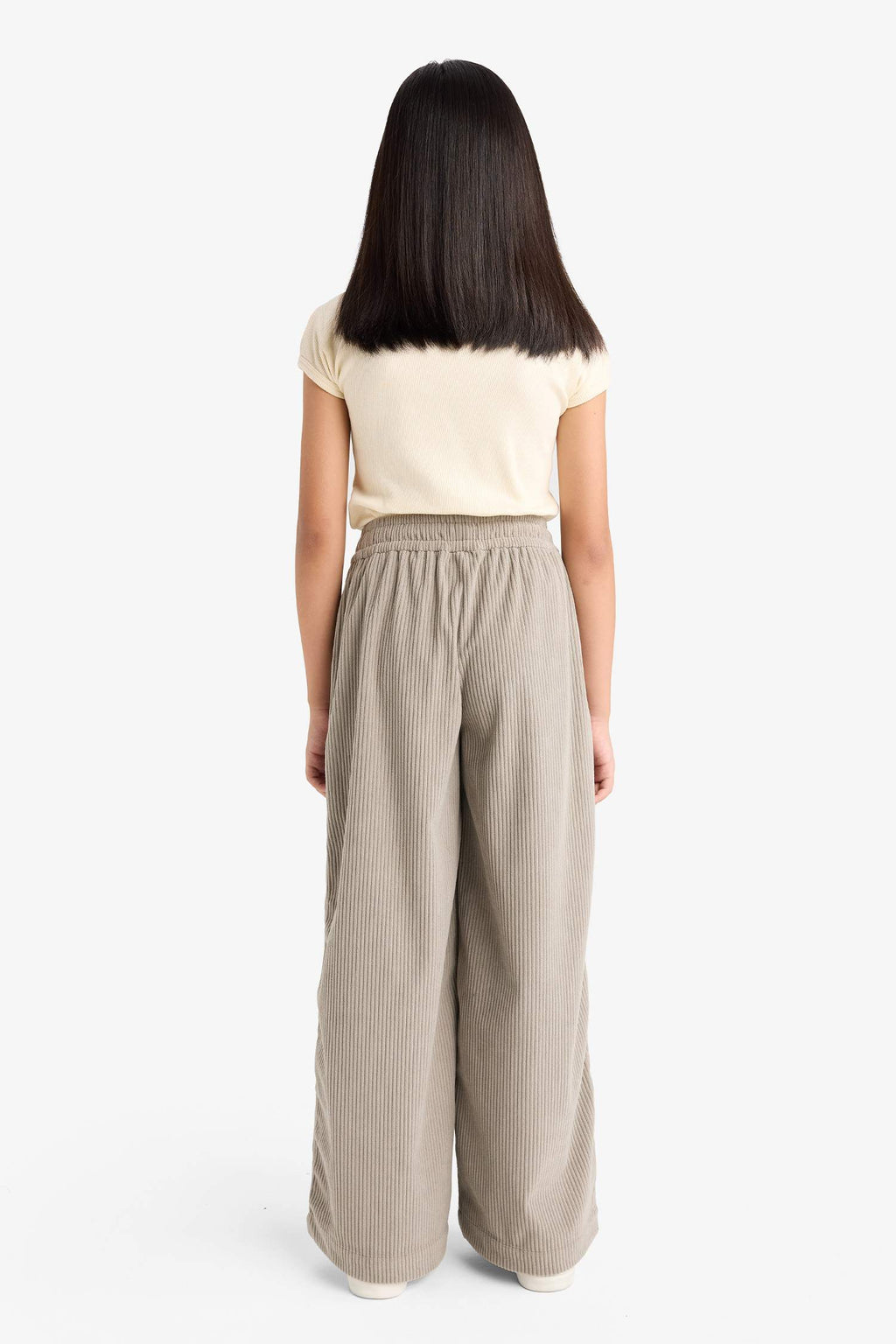 Girls' Wide Leg Pants with Elastic Waistband
