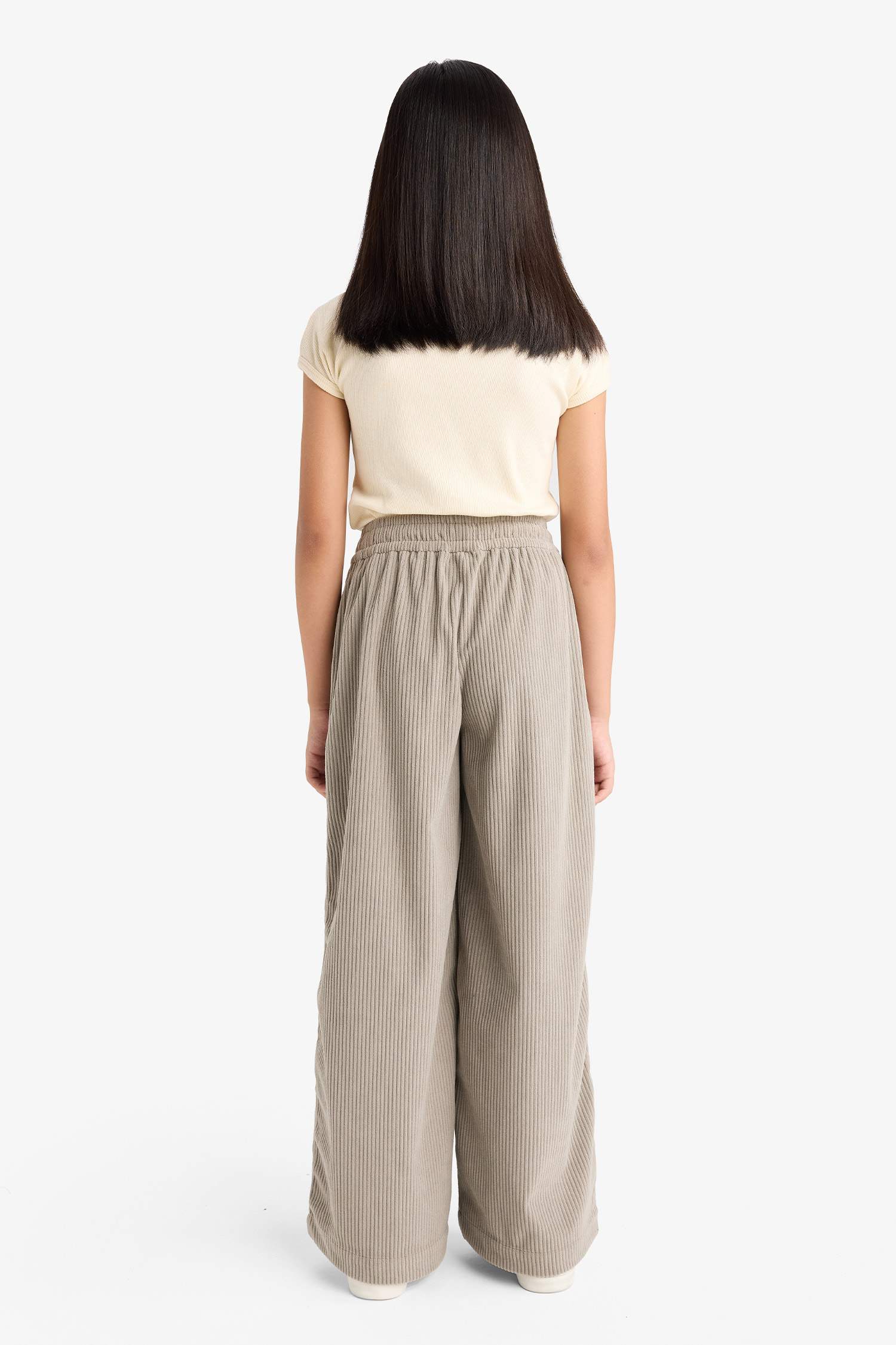 Girls' Wide Leg Pants with Elastic Waistband