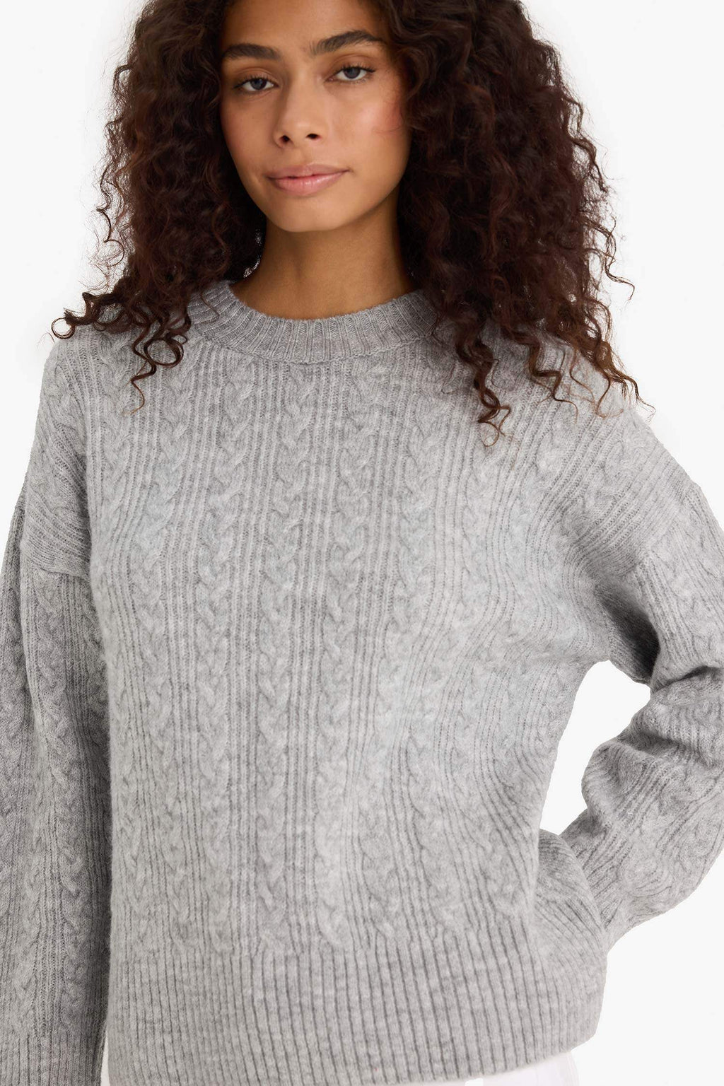 Oversize Loose Fit Crew Neck Knit Sweater