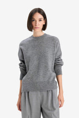 Oversize Wide Pattern Crew Neck Knitwear Sweater