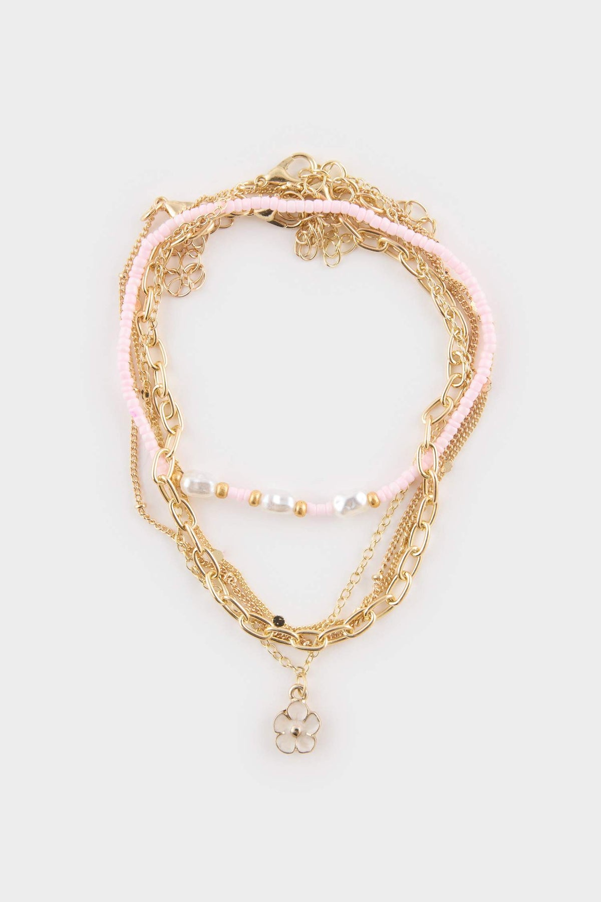 Women 5-Pack Gold Anklet