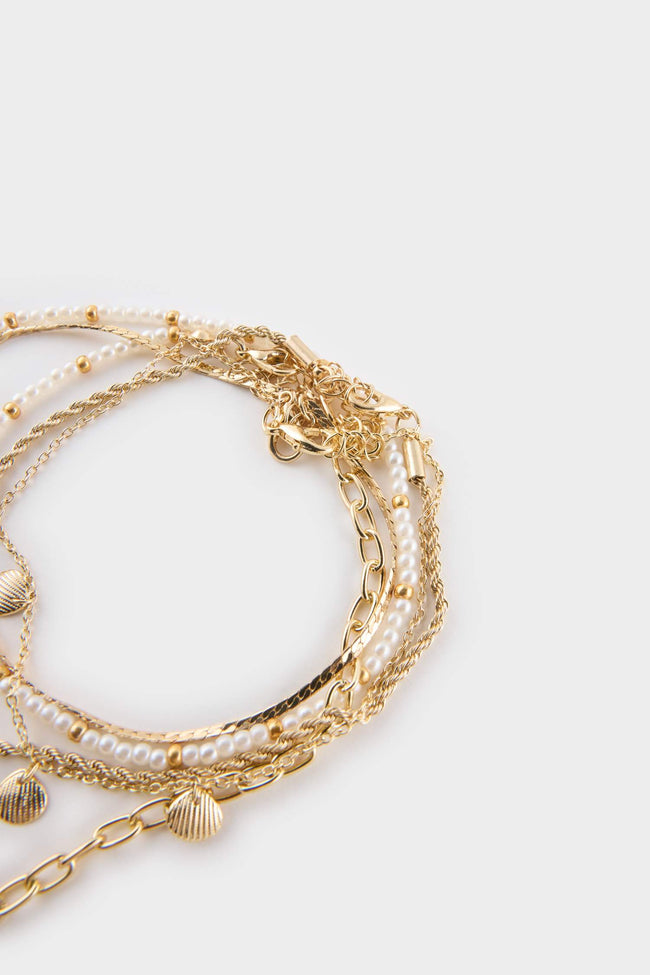 Women's 5-Pack Gold Anklet Main Image