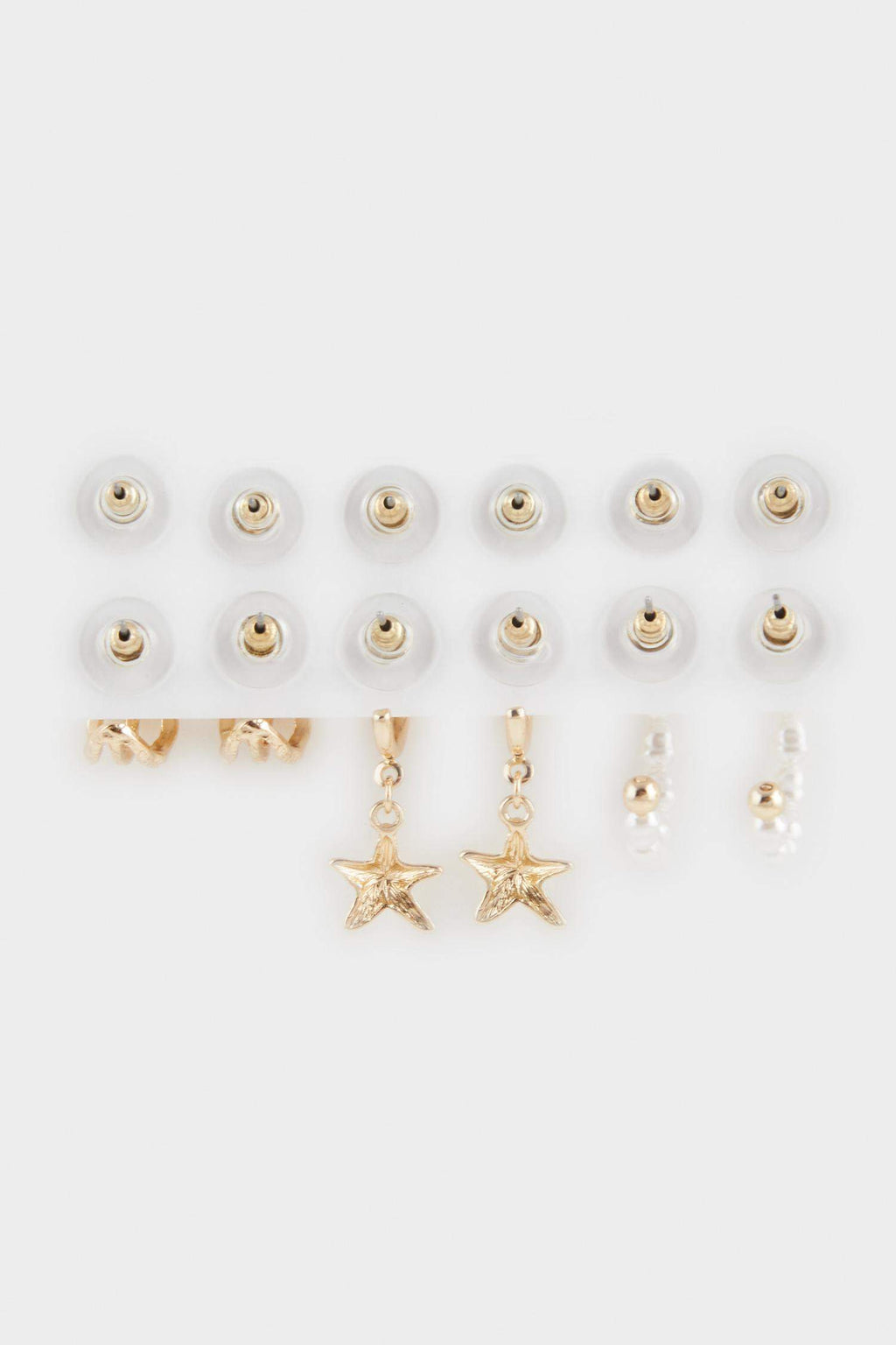 women 6-Piece Gold Earrings
