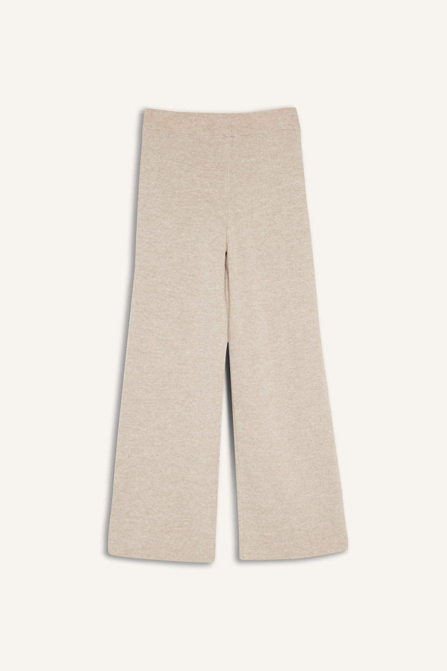 Girls Wide Leg Knitted Trousers with Elastic Waistband Main Image