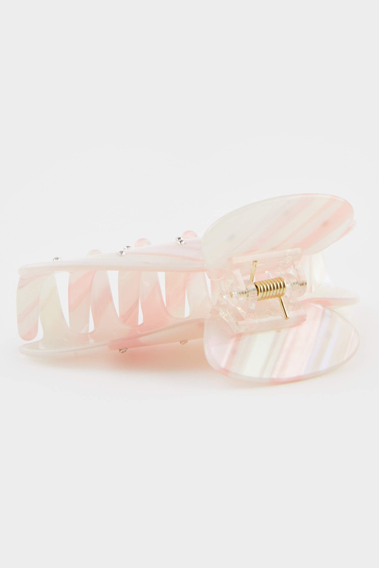 Women Mother-of-Pearl Patterned Gold Latch Buckle