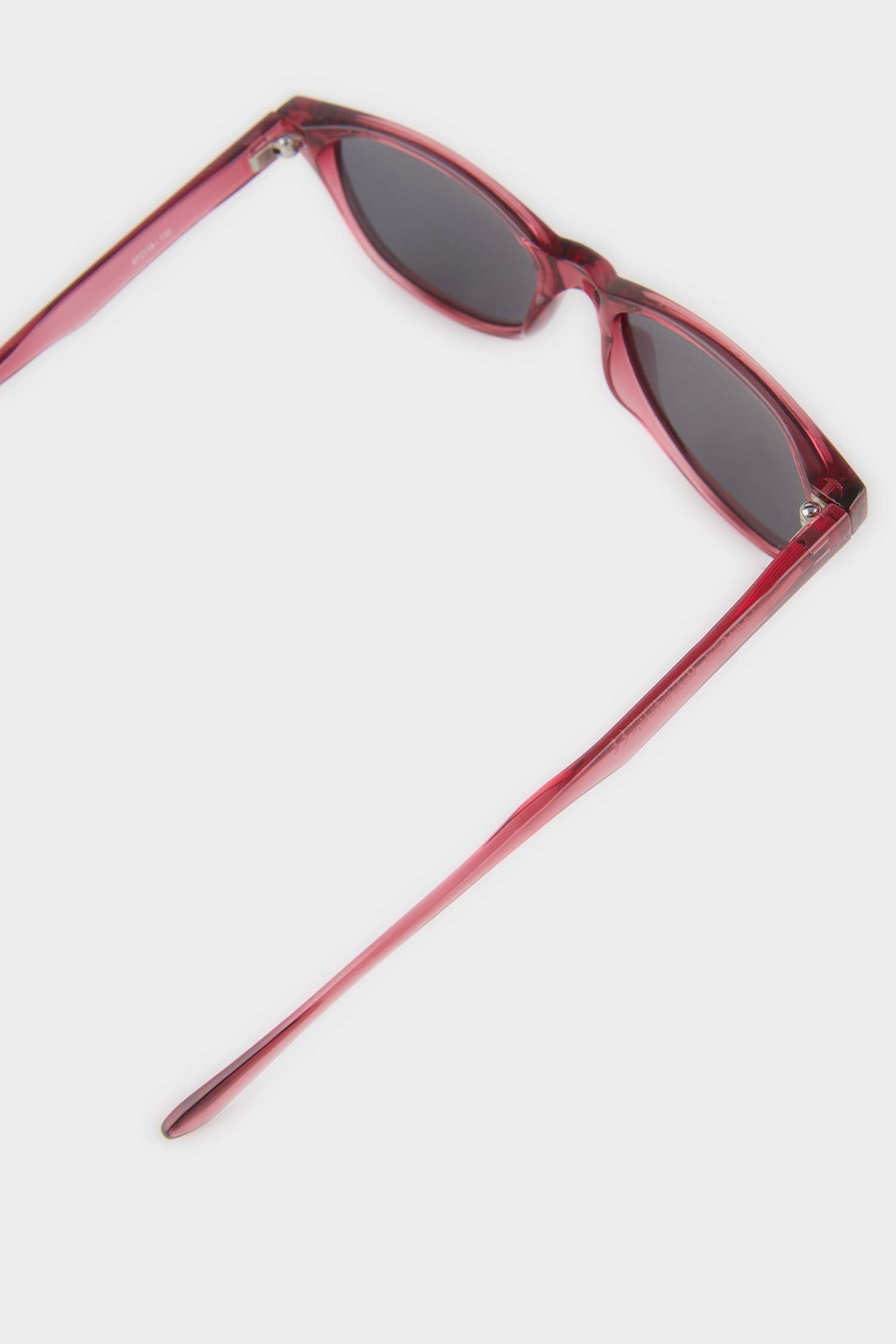 Round Burgundy Plastic Frame Black Lens Polarized Sunglasses For Girls