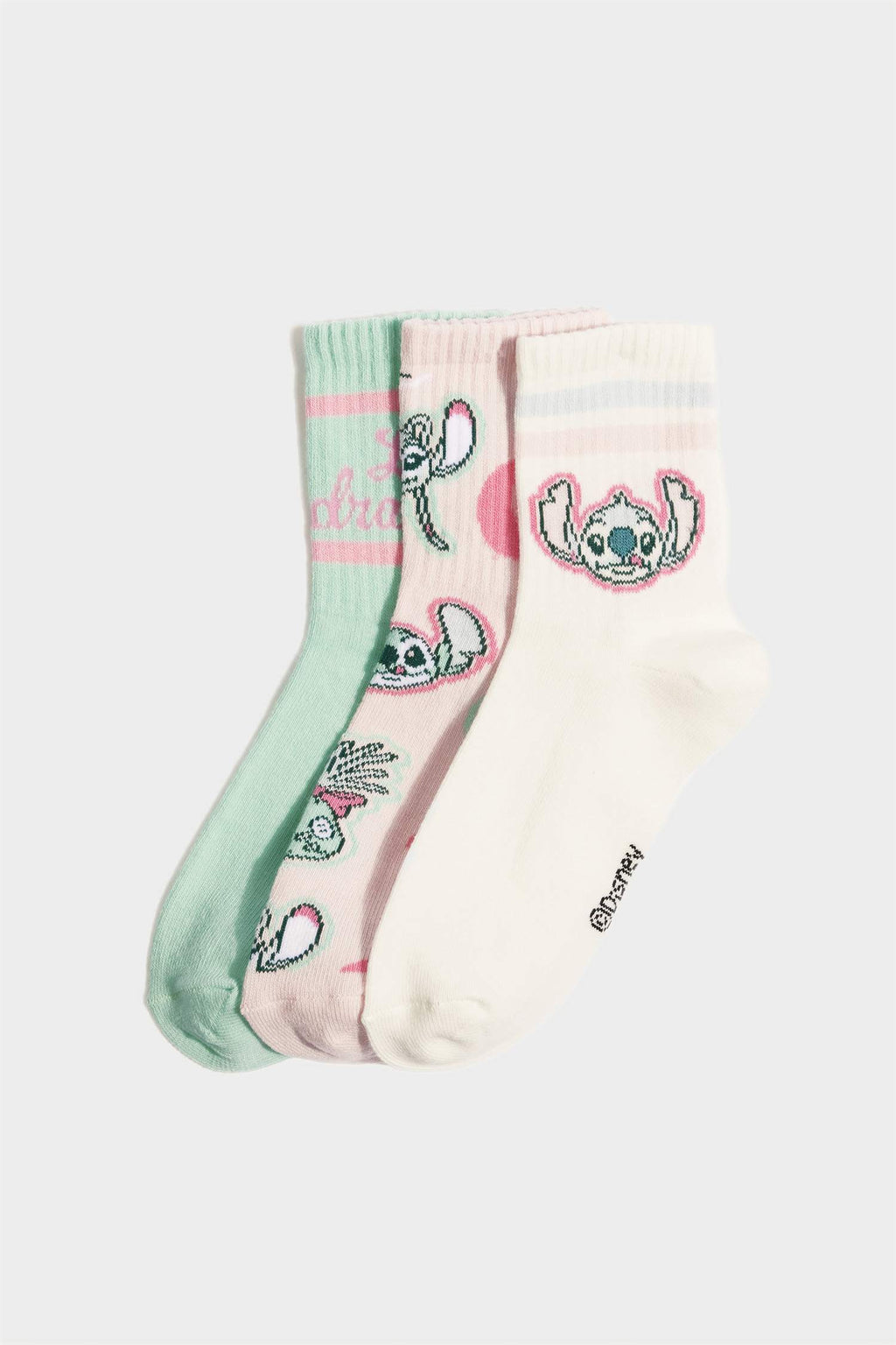 Disney Lilo & Stitch 3-Pack Cotton Long Socks For Girls