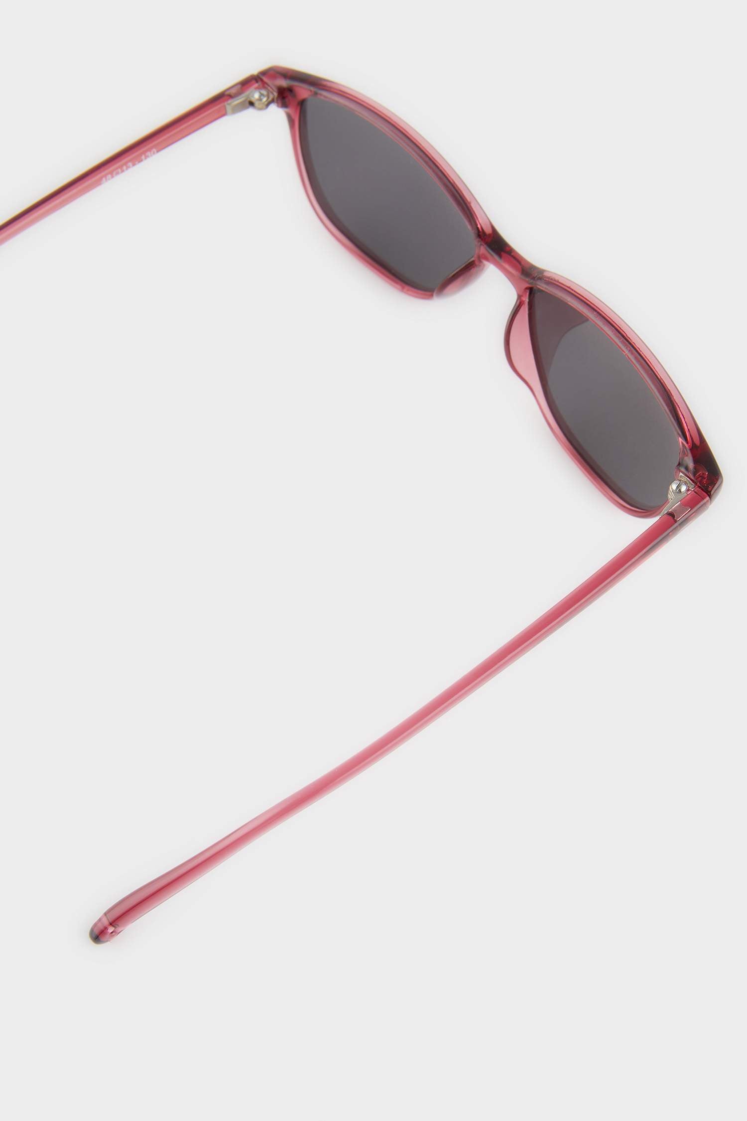 Round Burgundy Plastic Frame Black Lens Polarized Sunglasses For Girls