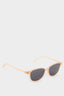 Girls Round Yellow Plastic Frame Black Glass Polarized Sunglasses