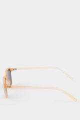 Girls Round Yellow Plastic Frame Black Glass Polarized Sunglasses