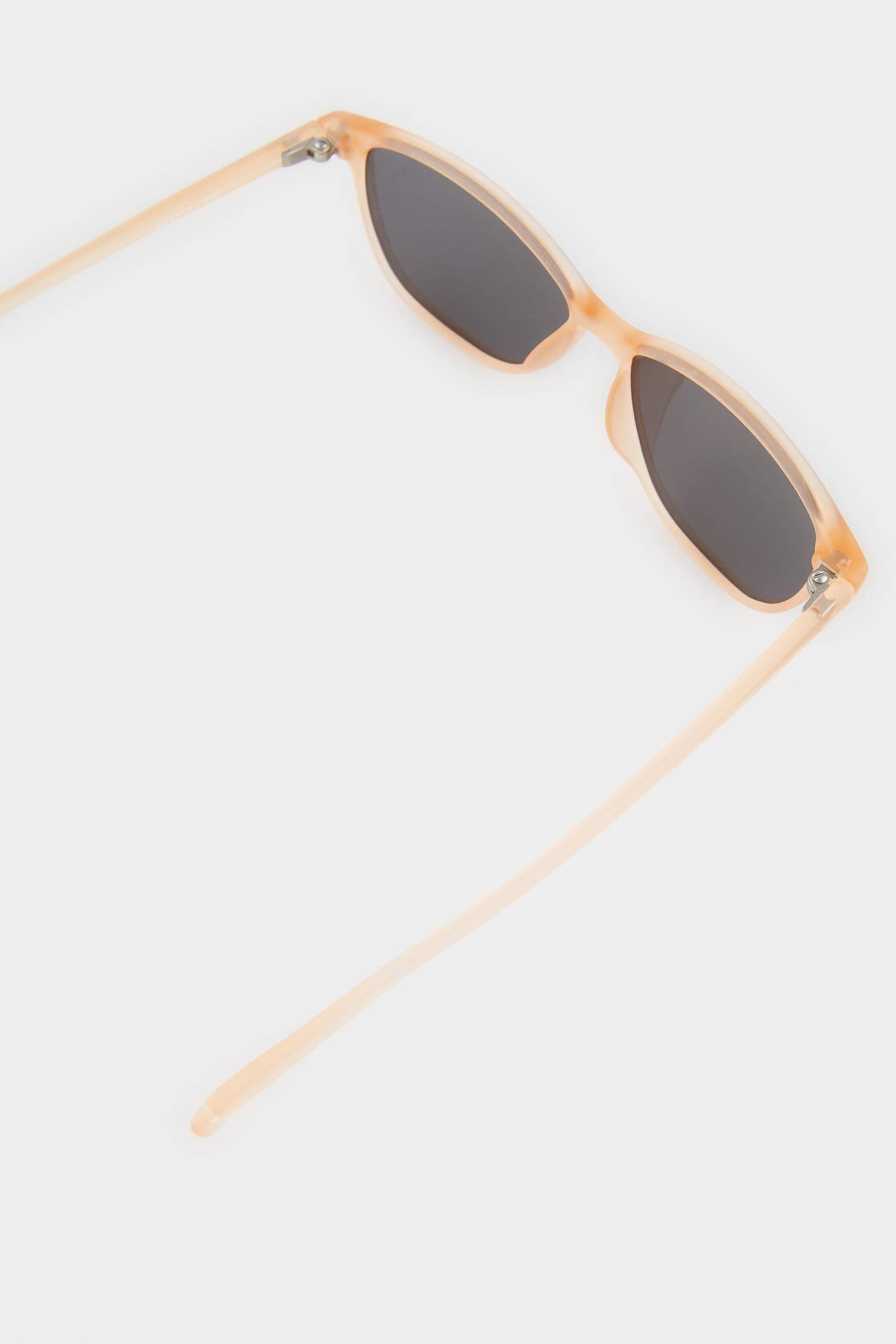 Girls Round Yellow Plastic Frame Black Glass Polarized Sunglasses