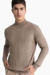 Standard Fit Turtleneck Knit Sweater
