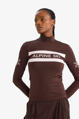 Slim Fit, Narrow Cut, Stand-Up Collar, Brushed Lined, Long-Sleeve Athletic T-Shirt