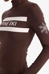 Slim Fit, Narrow Cut, Stand-Up Collar, Brushed Lined, Long-Sleeve Athletic T-Shirt