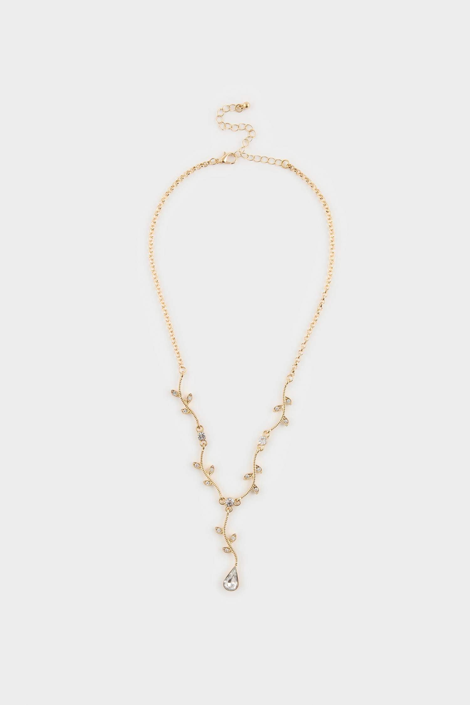 DCEY x DeFacto Women Stone Gold Y Necklace