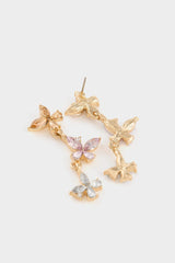 DCEY x DeFacto Women Flower Stone Gold Earrings