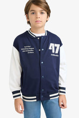 Boys Printed College Collar Bomber Jacket