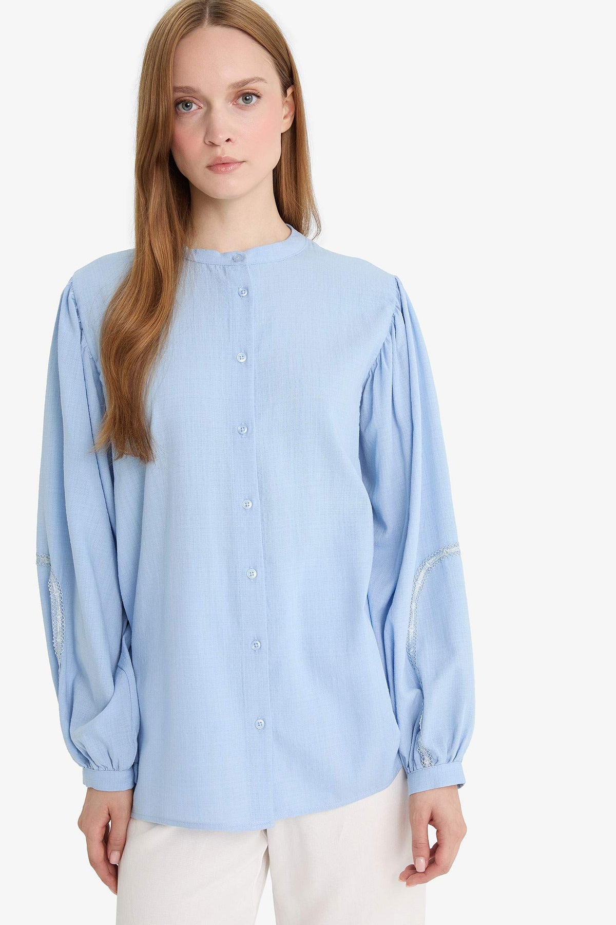 Relax Fit Crew Neck Long Sleeve Shirt Tunic