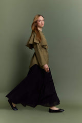 A-Line Voile Maxi Skirt