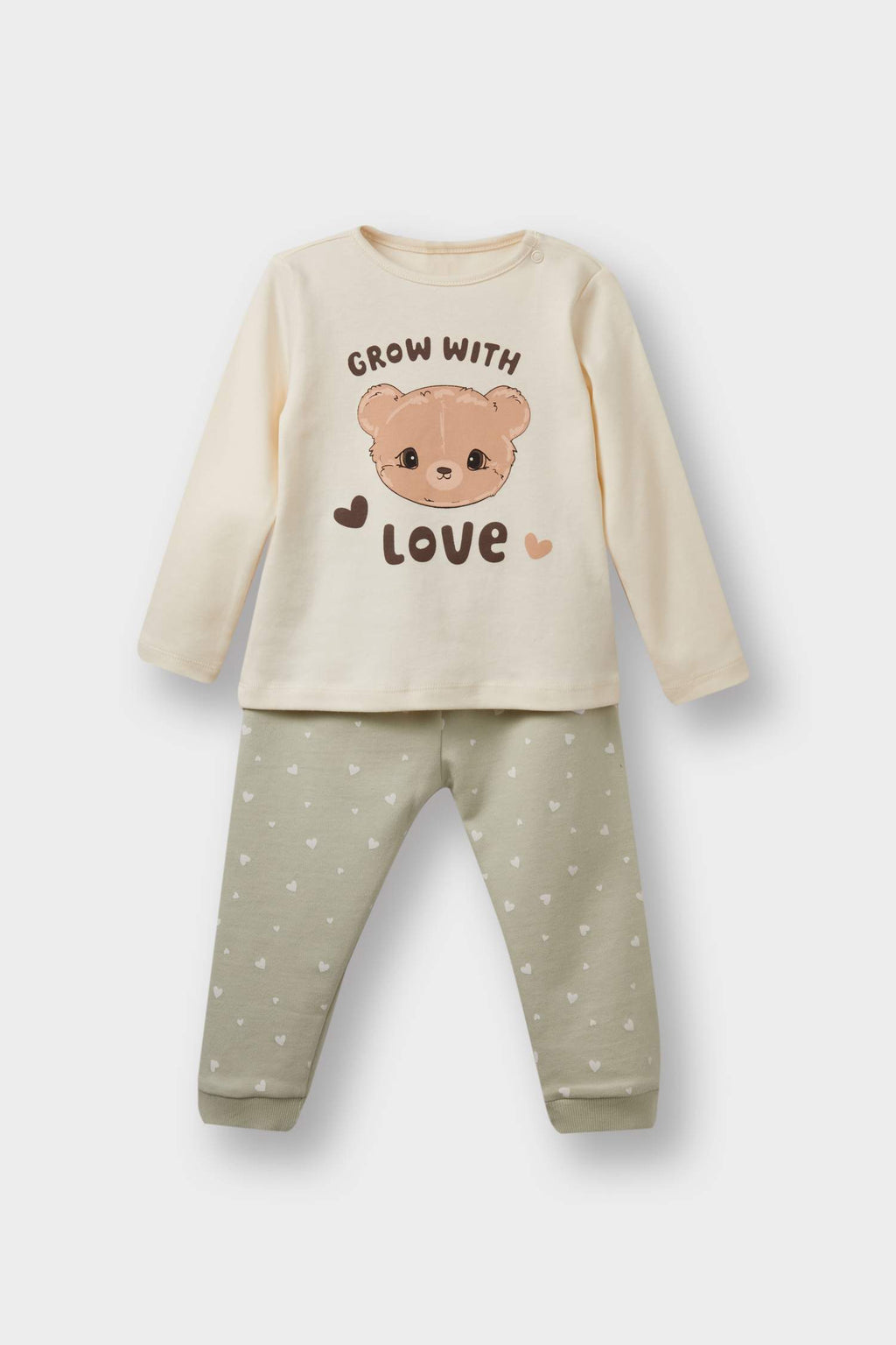 Baby Girl 3-Piece Set Hooded Snap Cardigan Printed Long Sleeve T-Shirt Bottoms