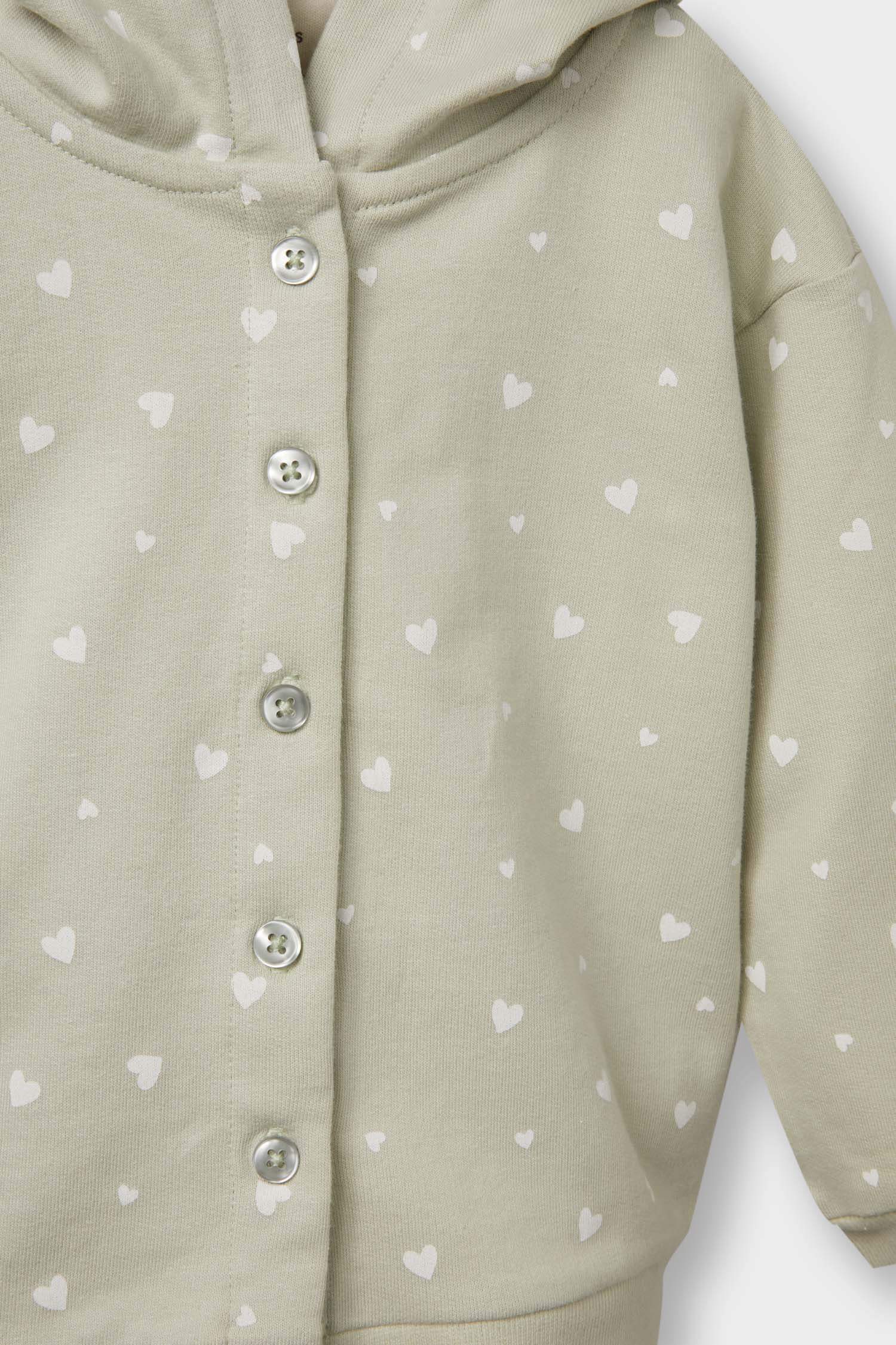 Baby Girl 3-Piece Set Hooded Snap Cardigan Printed Long Sleeve T-Shirt Bottoms