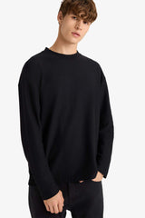 Boxy Fit Relaxed Cut Crew Neck Soft Fabric Basic Plain Sweatshirt
