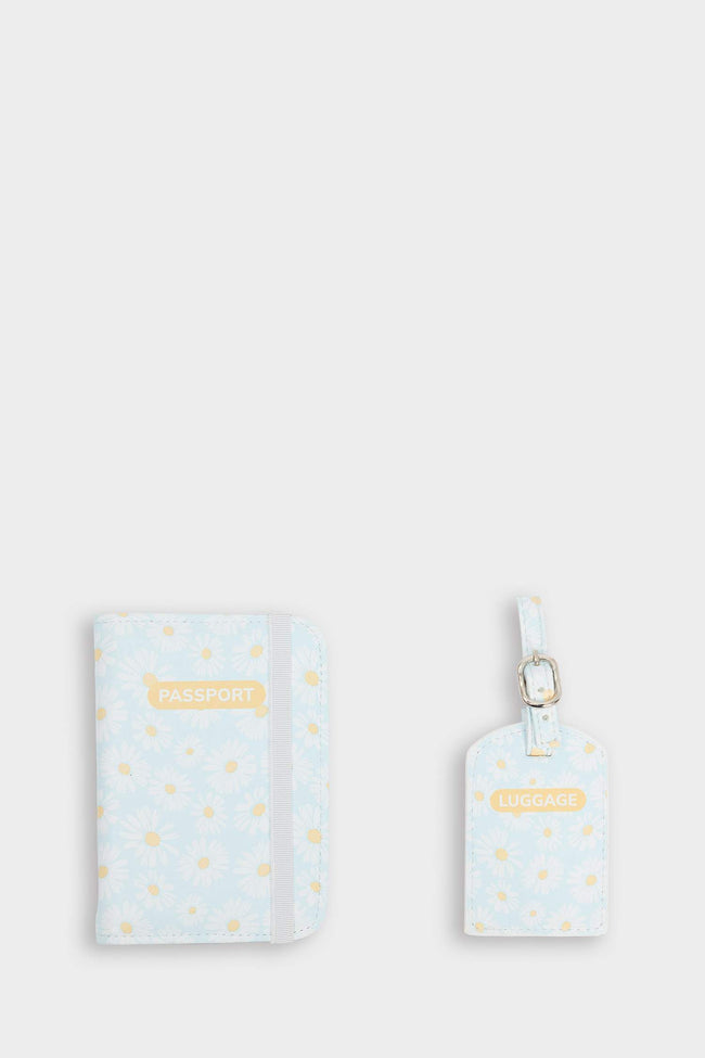 Women's Floral Faux Leather Passport Holder and Luggage Name Tag Set Hover Image