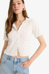 Cool Fitted Textured Short Sleeve Shirt